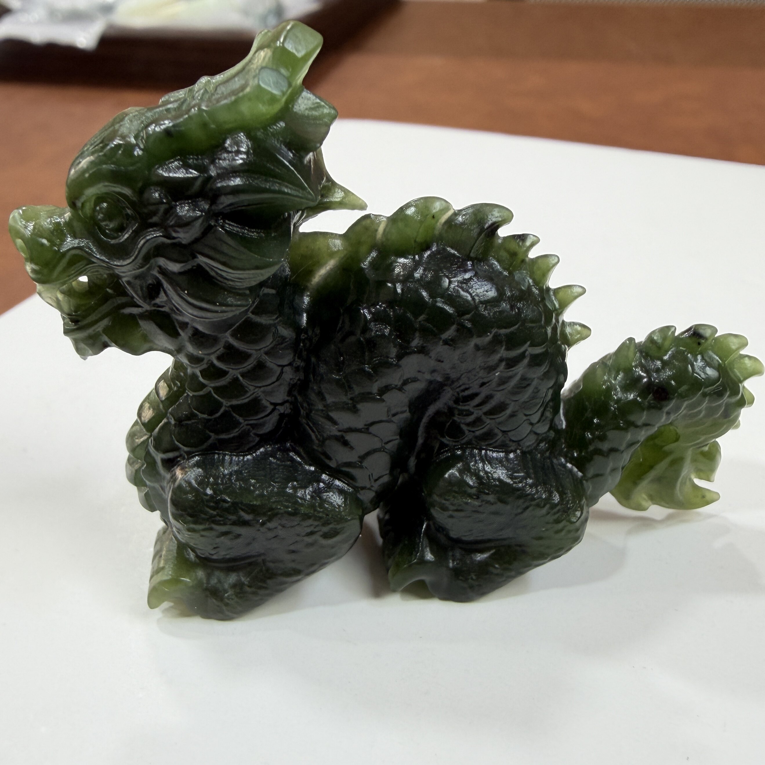 新疆和田碧玉籽料立体盘龙摆件手把件 手镯戒指玉石雕刻培训学校