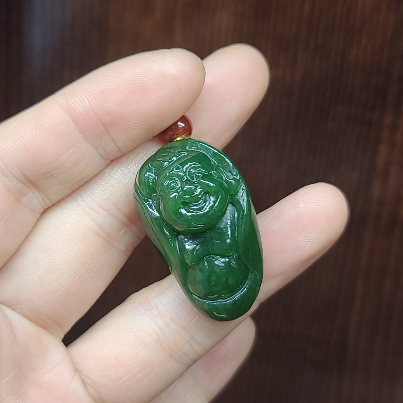 新疆和田碧玉籽料弥勒佛挂件 手镯手链项链戒指 玉石雕刻培训学校