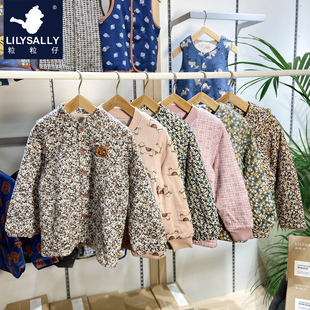 粒粒仔儿童保暖袄子秋冬季厚款女童外穿柔软舒适百搭樱桃印花棉服