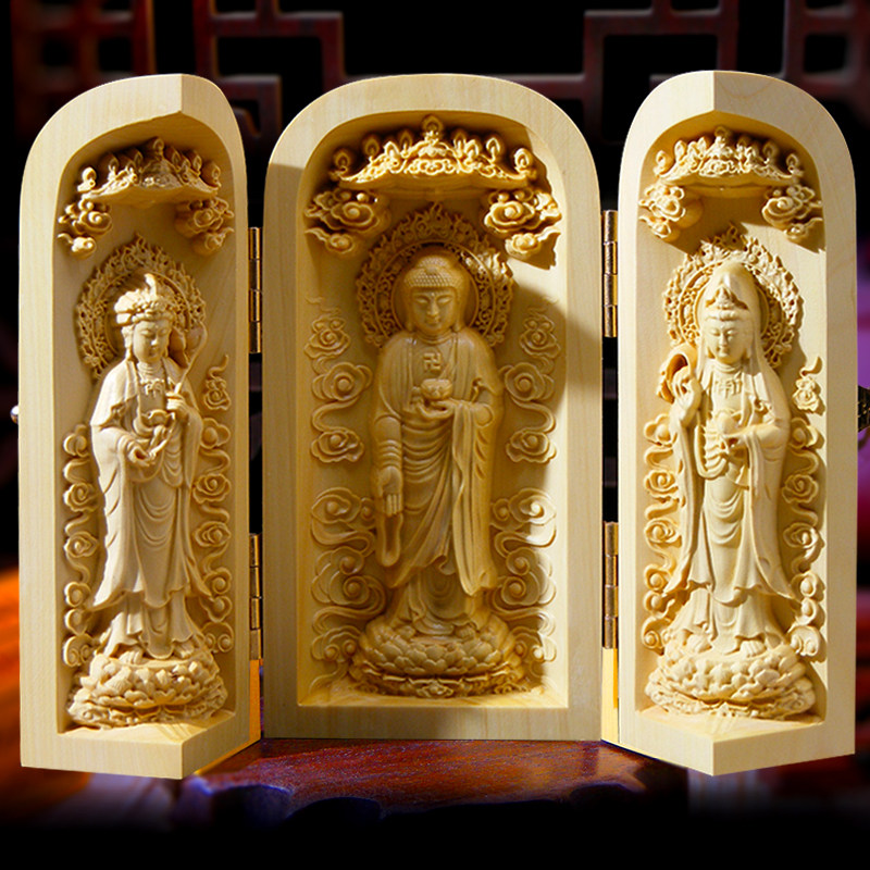 Boxwood Wood carving Buddha statue Decoration natural West Trinity a buddism godness guanyin Decoration household Kechien Bodhisattva The statuein the Accessories/Fashion Jewelry, Decoration  category - from Buy2taobao.com to provide professional Taobao agent buy service