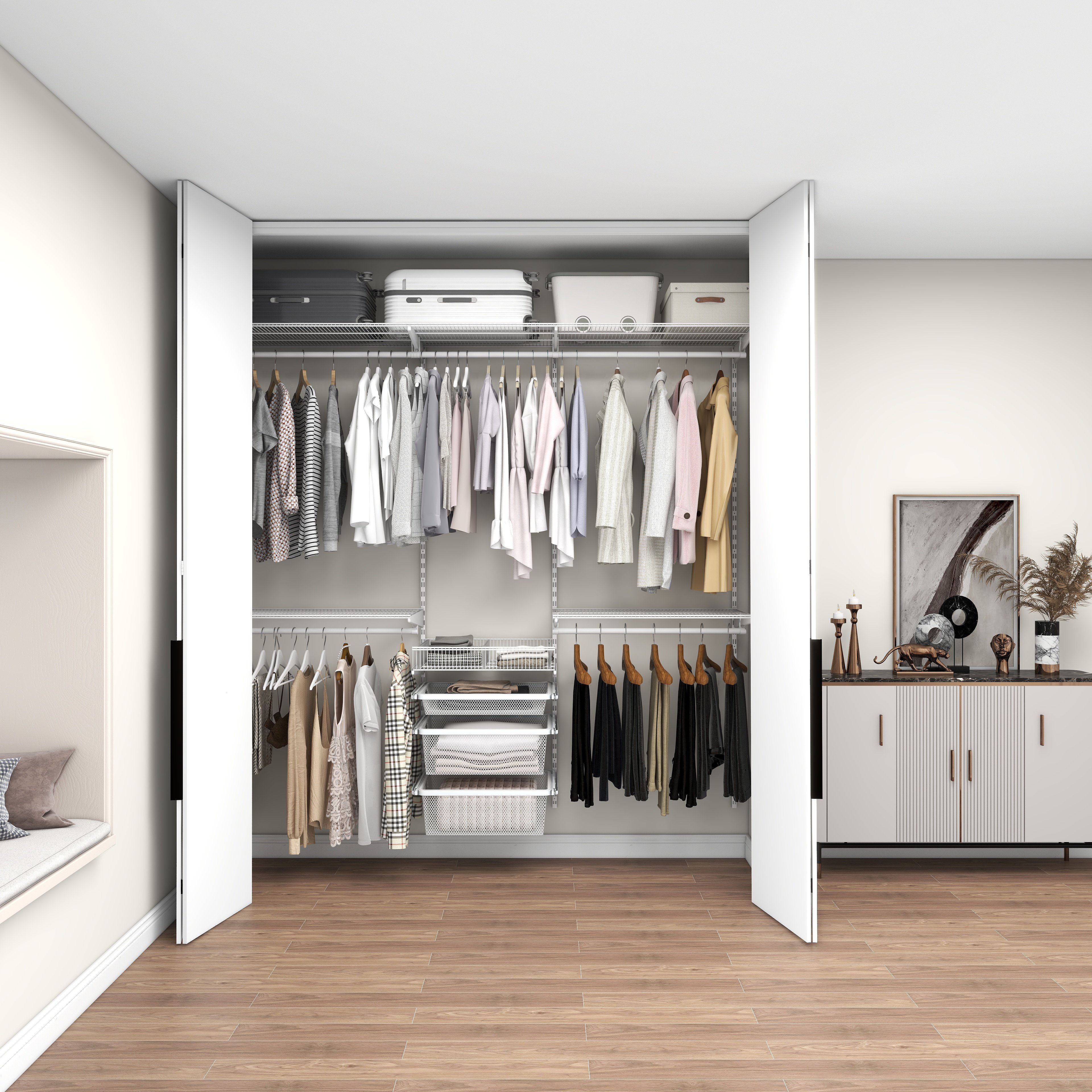 2米折叠门定制砌墙柜开放式卧室衣橱