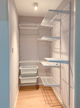 美达斯金属衣柜开放式衣帽间定制家用卧室砌墙折叠门衣橱收纳衣柜