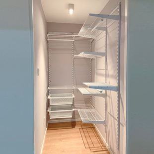 美达斯金属衣柜开放式 衣帽间定制家用卧室砌墙折叠门衣橱收纳衣柜