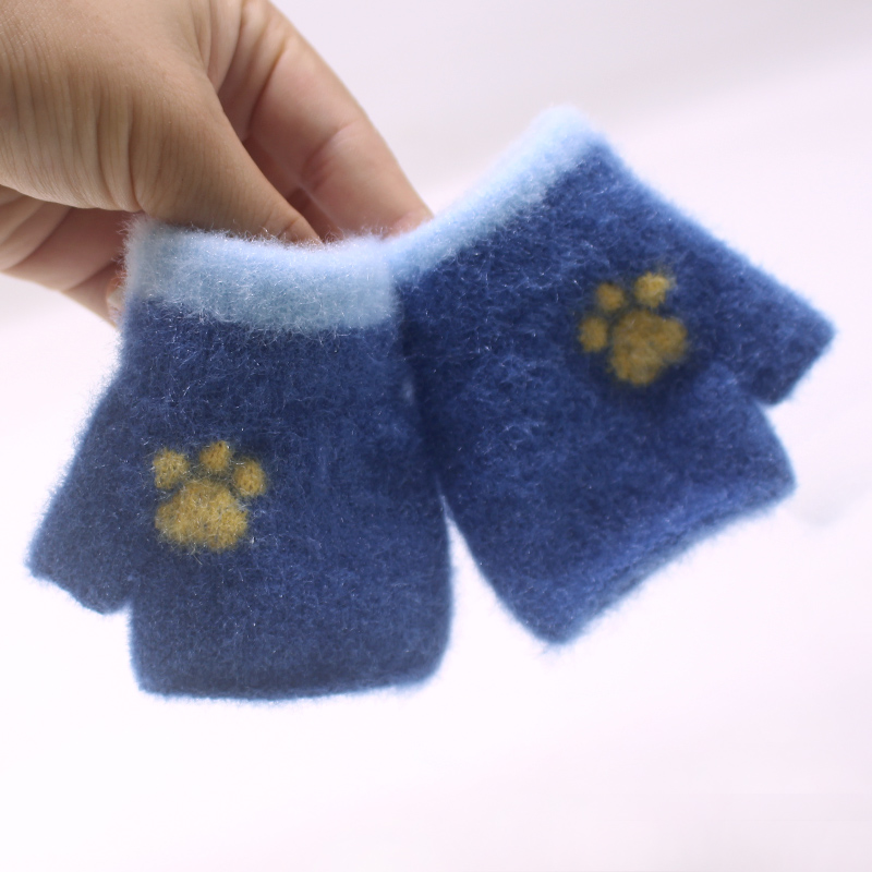 0-6-12月小号婴儿直筒手套冬季男女小宝宝不分指儿童小孩爬行露指