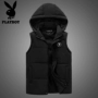 Playboy vest nam mùa thu và mùa đông nam ấm áp áo trùm đầu xuống cotton vest vest xu hướng áo khoác nam - Áo vest cotton áo ba lổ