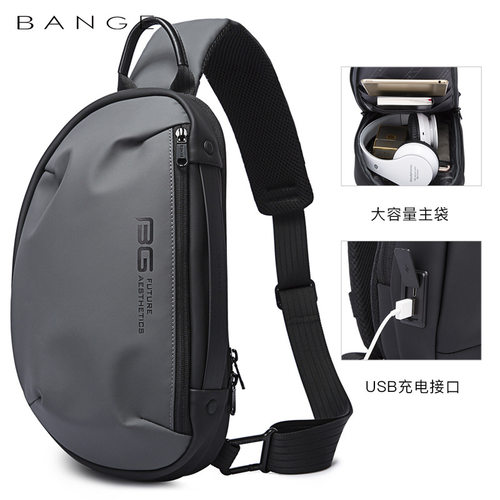 班歌BG7306新款肩胸包士休闲防水