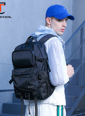 TANGCOOL休闲双肩包男韩版时尚学生书包大容量电脑包户外运动