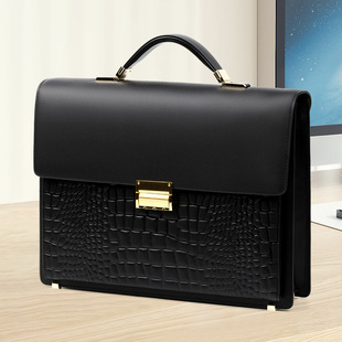 新款真皮男包商务大容量男款手提包牛皮公事包密码锁男士公文包