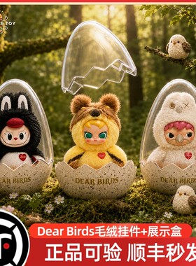 POPMART泡泡玛特Dear Birds系列毛绒挂件盲盒玩具礼物小鸟展示盒
