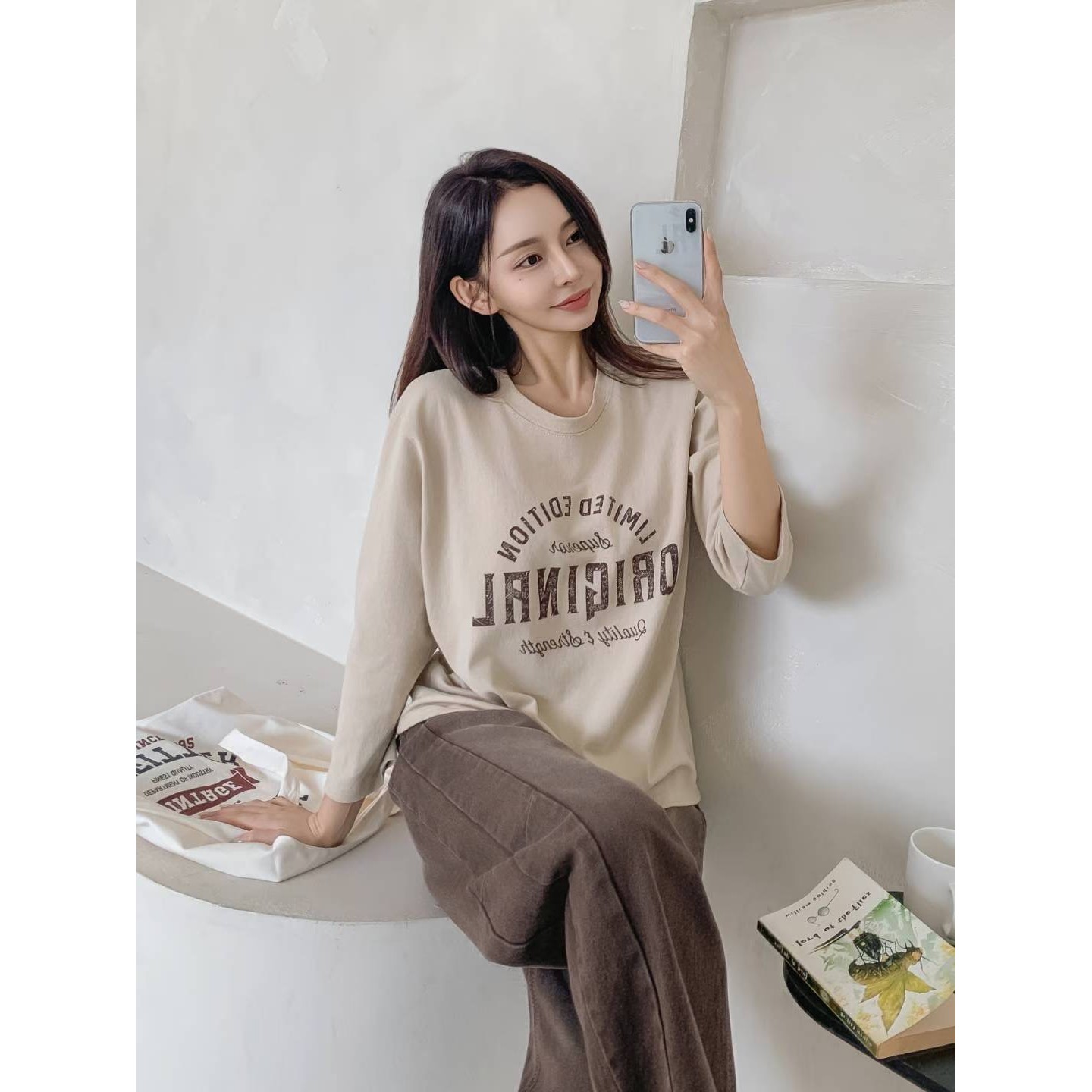 八0816韩国东大门运动瑜伽T恤区4374460正品潮流冬款原宿新款简约