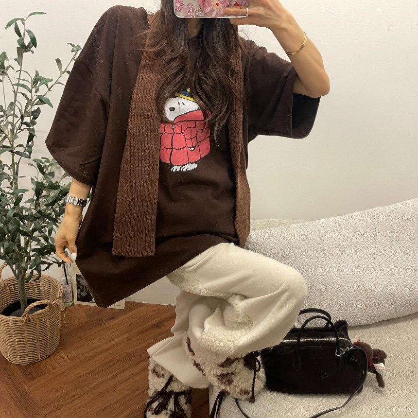 八1221韩国东大门T恤加绒区4552434高端通勤炸街纯色别致正品风格