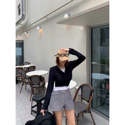 九1015韩国东大门针织衫区BEENS-8669640通勤浪漫纯色学院正品