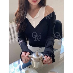 九1211韩国东大门t恤区O 8723881直邮洋气甜美新潮春冬流行