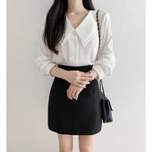 优雅 8751154通勤简约纯色气质正品 九0315韩国东大门衬衫 区OPN