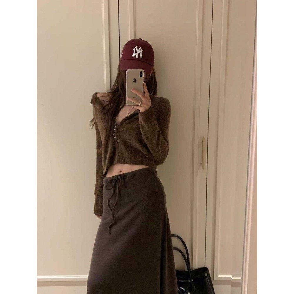 九1015韩国东大门户外半身裙区VIRKIN-8670291纯色大气正品优雅