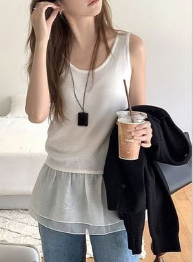 六0903韩国正品merryaroun-d-30596 背心区简约正品街头夏款优雅