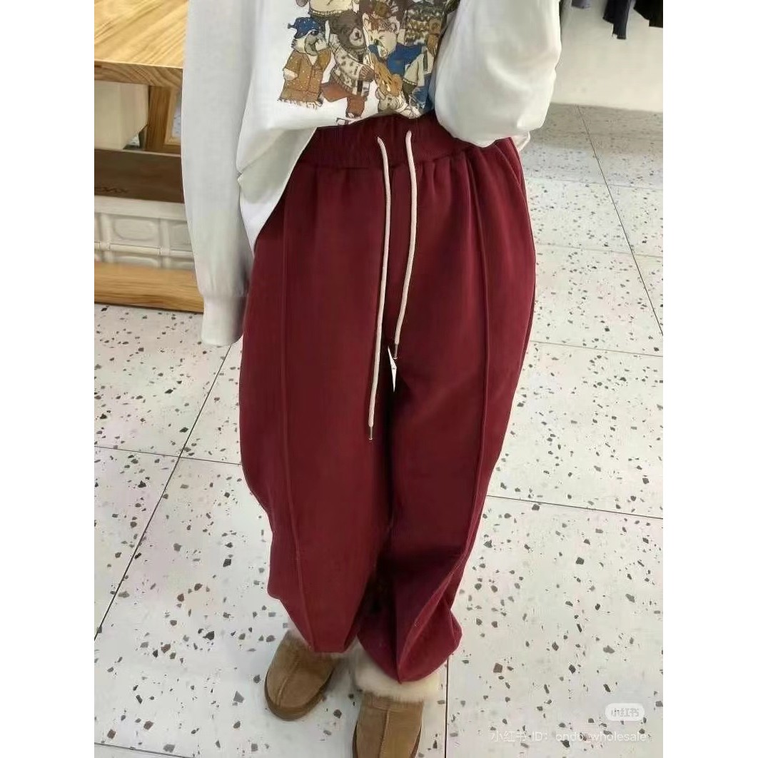 八1203韩国东大门休闲长裤加绒区4519351纯色街头正品潮流冬款