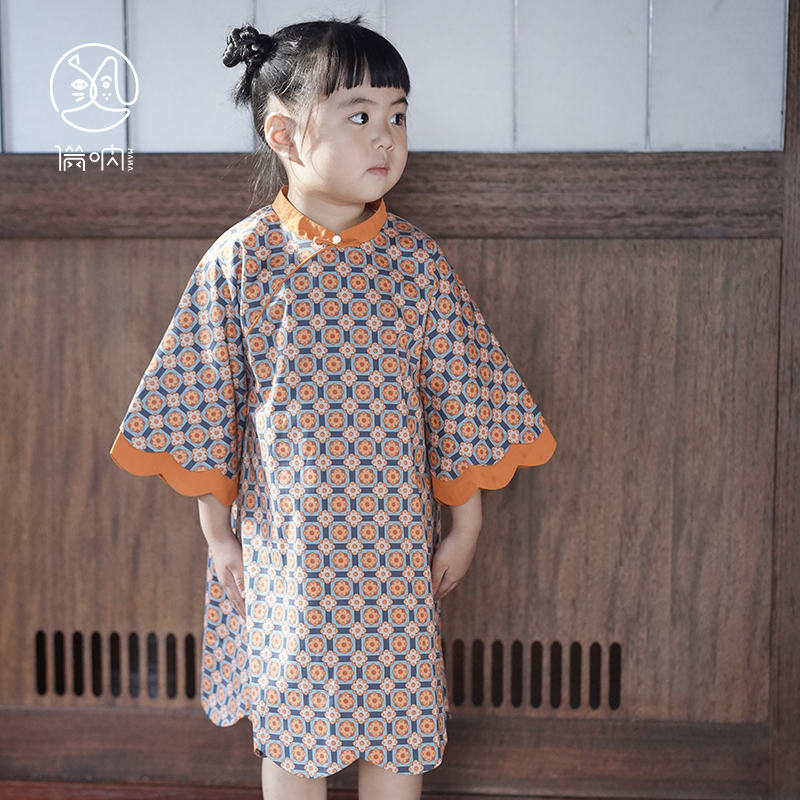 满呐秋冬A类棉旗袍民国风女童裙