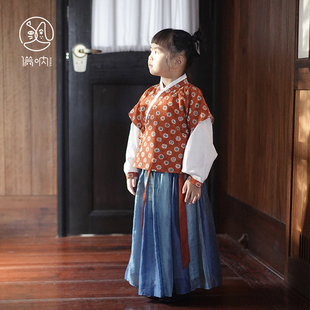 汉服裙上衣半裙套装 满呐2025秋冬新品 A类女童宋代长袖