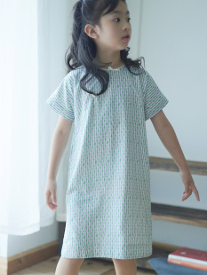 满呐夏季新品全棉女童中式短袖传统旗袍裙连衣裙