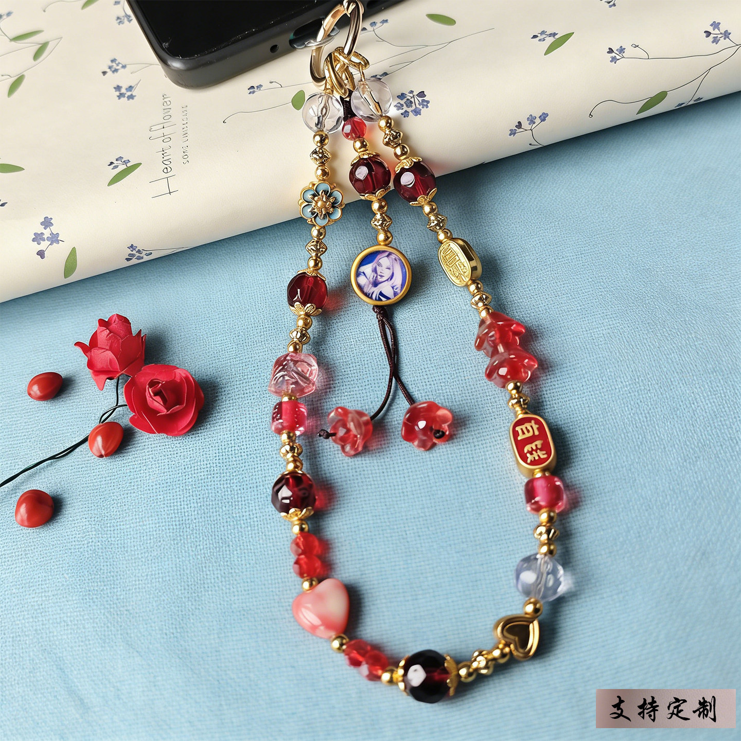 手机链创意招财守护甜心亚梦奢华结实耐用挂件中国风纪念腕带