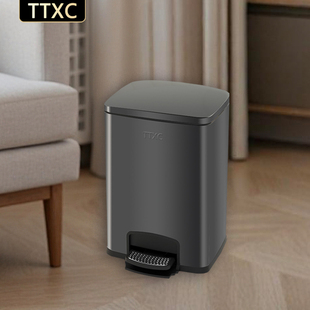 TTXC带盖不锈钢垃圾桶脚踩家用厨房酒店商用大号脚踏大容量卫生间