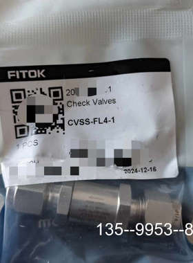 原装正品CVSS-FL4-1FITOK飞托克 单向阀，带原厂价格详谈