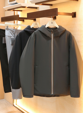 一衣两穿2025冬季新款男户外保暖轻商务双面穿连帽鹅绒羽绒服1732