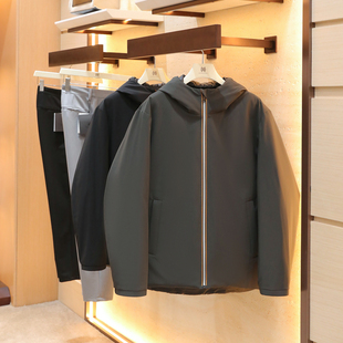 一衣两穿2025冬季 男户外保暖轻商务双面穿连帽鹅绒羽绒服1732 新款