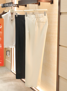意式奢华2026春季新款男士高端蚕丝混纺垂顺双褶宽松直筒长裤2122