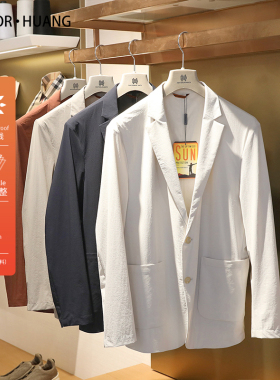 2025春夏季新款男士户外商务休闲速干可收纳防晒休闲西装外套9929