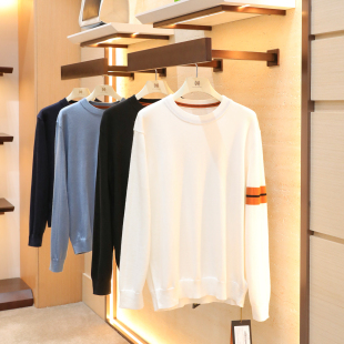 意式 针织衫 男高级感含羊毛混纺长袖 撞色毛衣9325 奢华2026春秋新款