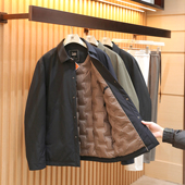 式 2025冬新款 男商务休闲行政风衬衫 翻领90鹅绒羽绒服夹克外套1562