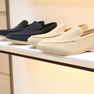 豆豆鞋 意式 奢华老钱风2025新款 男士 1253 反绒牛皮懒人一脚蹬乐福鞋