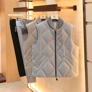 男士 新款 高端羊毛混纺90白鹅绒羽绒服马甲1489 奢华2025秋冬季 意式