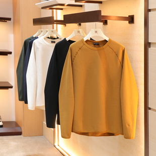 圆领华夫格打底衫 男叠穿T恤宽松长袖 1543 新款 高性价比2025秋冬季