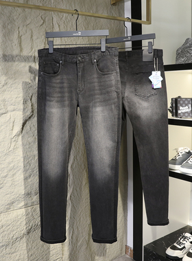 复古烟灰色牛仔裤男美式高街2024新款夏季潮牌直筒休闲长裤子9050