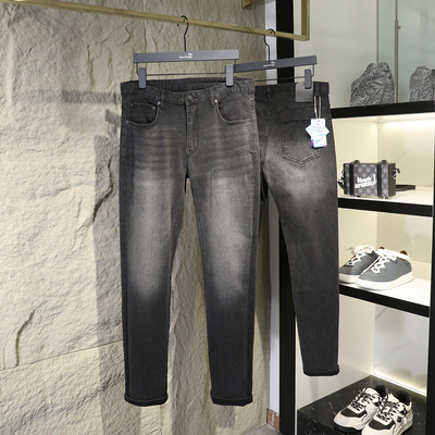复古烟灰色牛仔裤男美式高街2024新款夏季潮牌直筒休闲长裤子9050