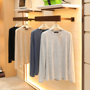 2025秋冬季新款高级感简约纯色轻薄羊毛混纺内搭叠穿针织衫男1322