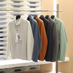 全天候户外2025春秋季 吸湿速干运动立领半拉链长袖 打底衫 9672 新款