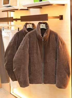 2025冬新款男高充绒量户外保暖软糯雪尼尔蓬松泡芙轻暖羽绒服1663