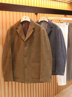 2025秋冬季新款男士老钱风西服慵懒松弛感复古灯芯绒休闲西装1611