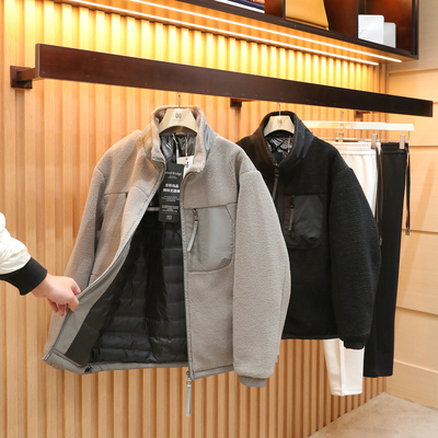 2025秋冬新款男士轻薄羽绒服户外保暖90白鸭绒摇粒绒夹克外套1881