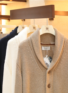 意式老钱风2025秋冬季新款男士商务休闲青果领开衫毛衣外套潮1807