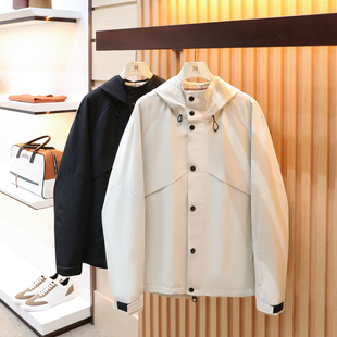 意式 新款 男士 高端商务休闲三防连帽飞行夹克外套1304 奢华2025秋季