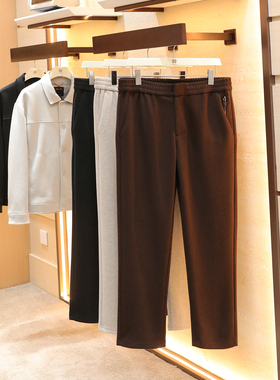 2025秋冬新款男士高端户外保暖卫裤醋酸羊毛混纺直筒休闲长裤1557