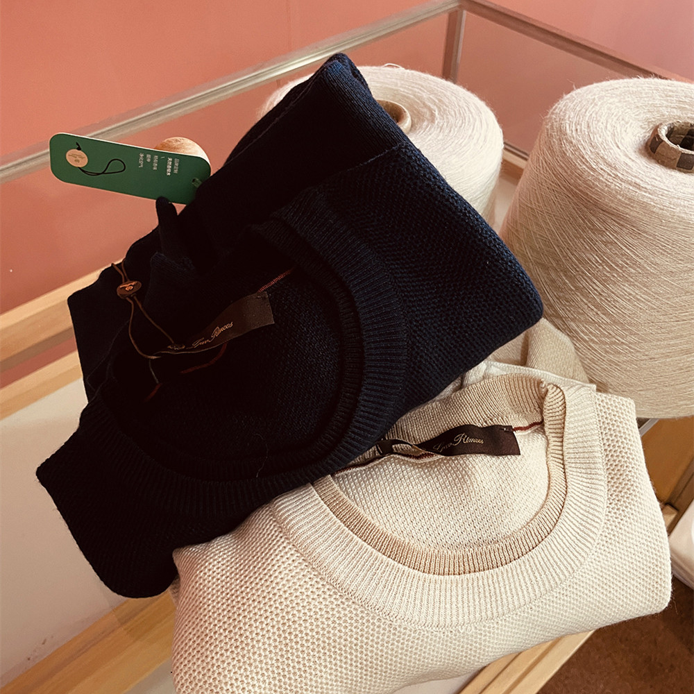 2025秋冬季新款男士高级感假两件毛衣宽松叠穿长袖圆领针织衫1478