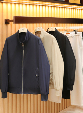 气质行政风2025秋季新款男士高级感商务休闲哈林顿夹克外套潮1346