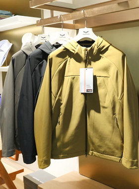 户外都市通勤2024春秋新款薄绒三防软壳冲锋衣弹力夹克外套男9207