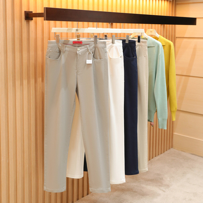 意式奢华2025秋季新款男士商务休闲有机棉弹力修身直筒牛仔裤1441